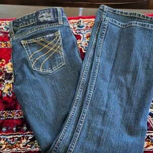 Levis Strauss Signature Dark Blue Flare Leg Jeans.sz.9 Jrs.(#1535A)